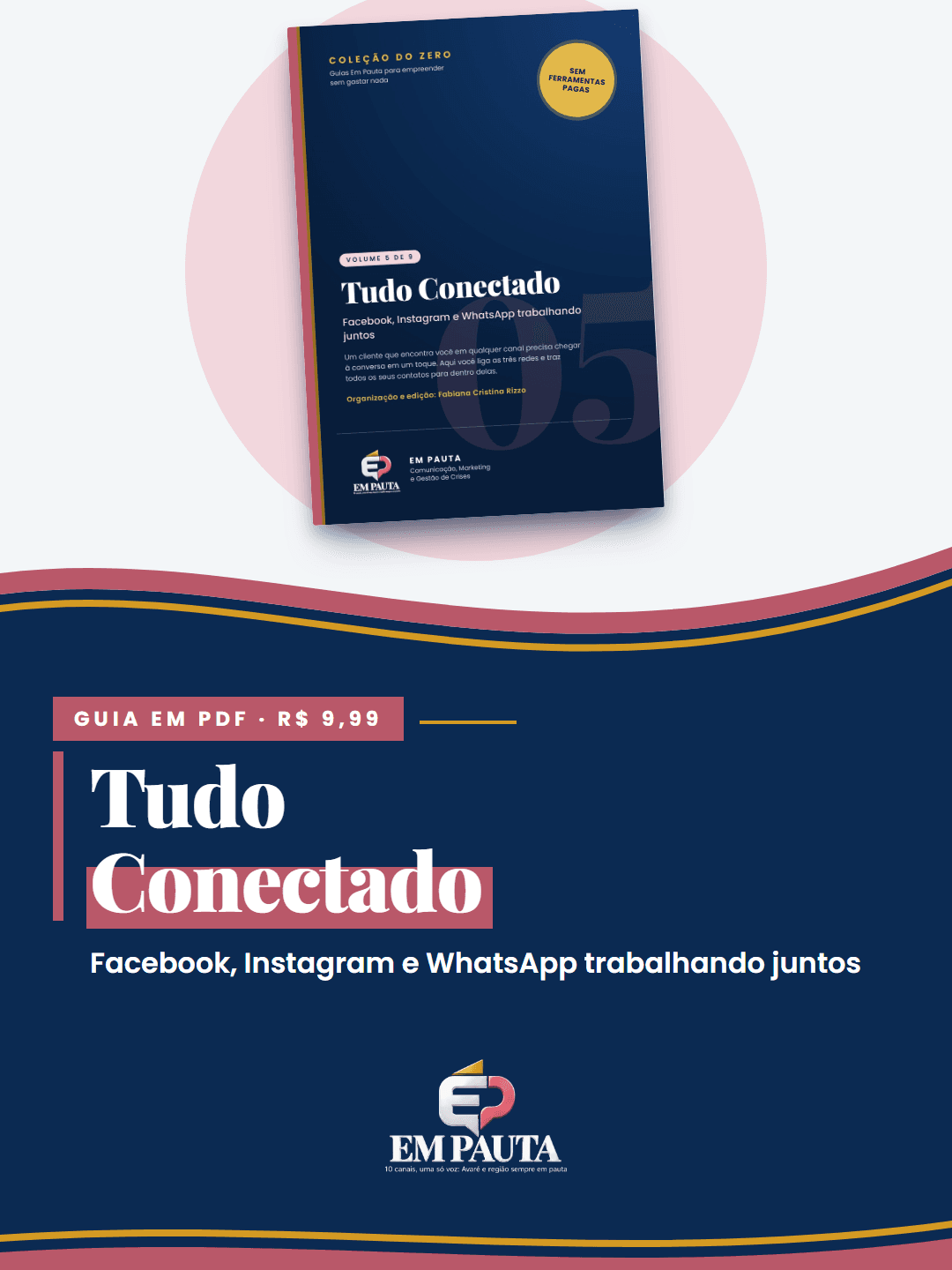 Arte do guia Tudo Conectado: capa do e-book em PDF, por R$ 9,99