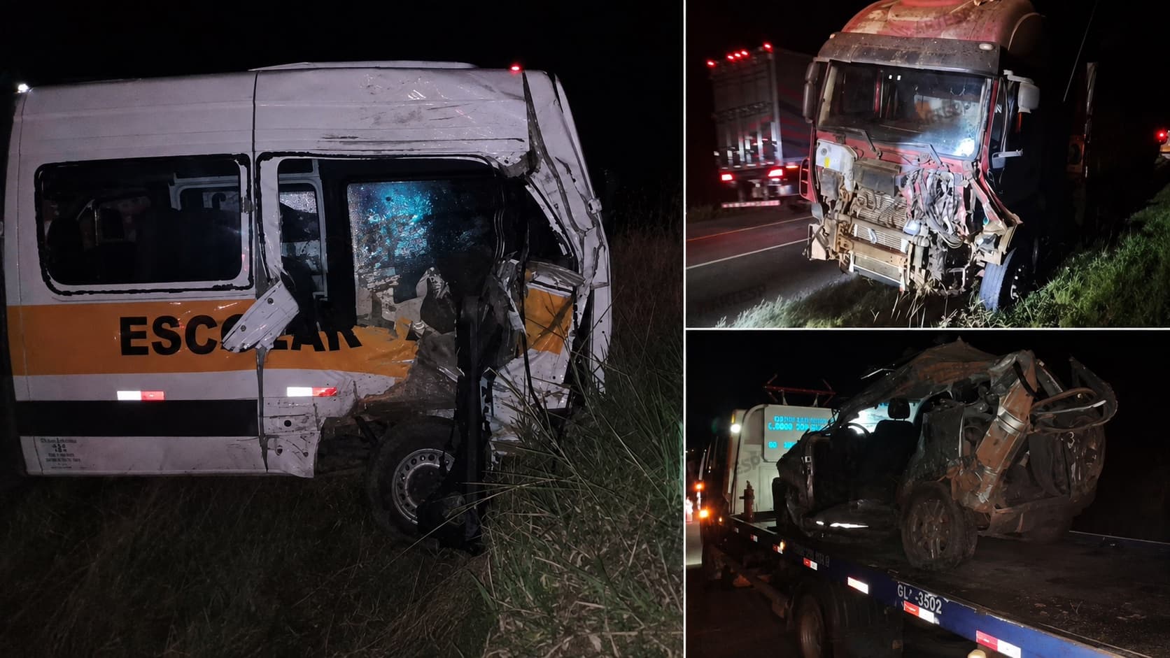 Acidente com van escolar deixa dois mortos e três feridos graves na Raposo Tavares, em Paranapanema