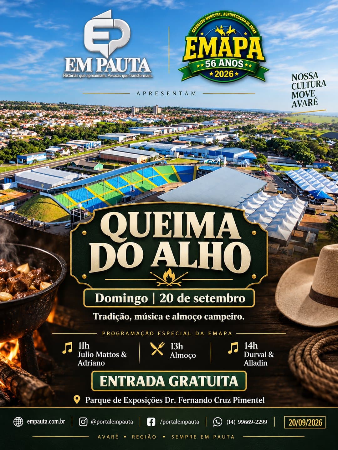Imagem 4 da matéria EMAPA segue até dia 27 com shows, rodeio, Queima do Alho e volta da Cavalgada