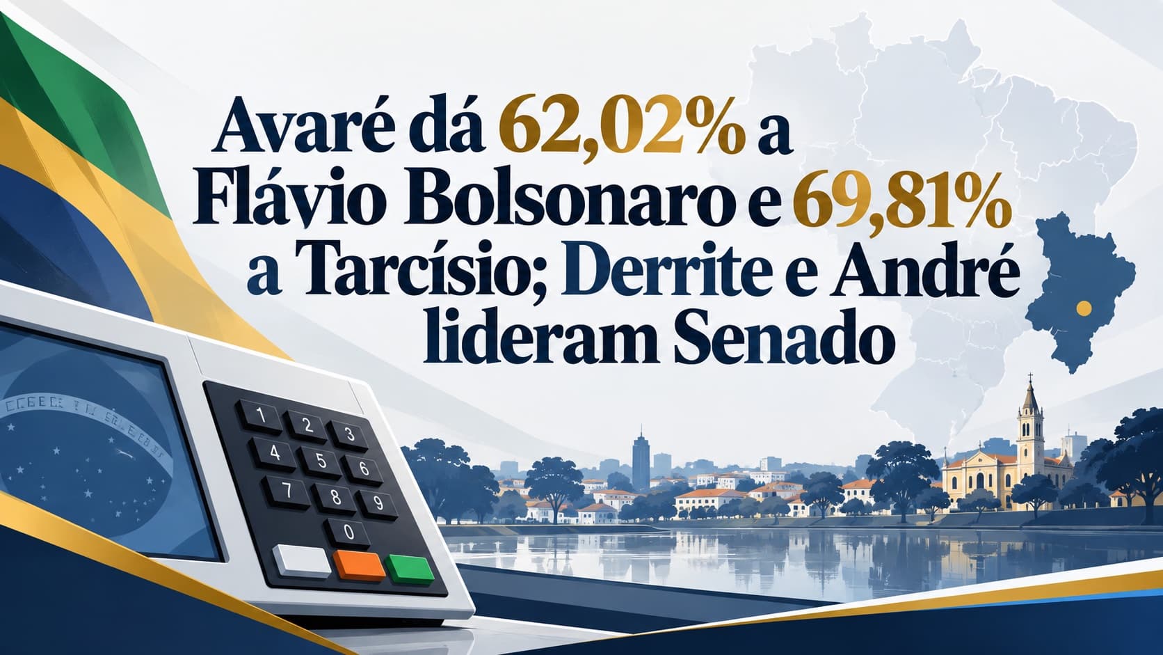 Avaré dá 62,02% a Flávio Bolsonaro e 69,81% a Tarcísio; Derrite e André lideram Senado