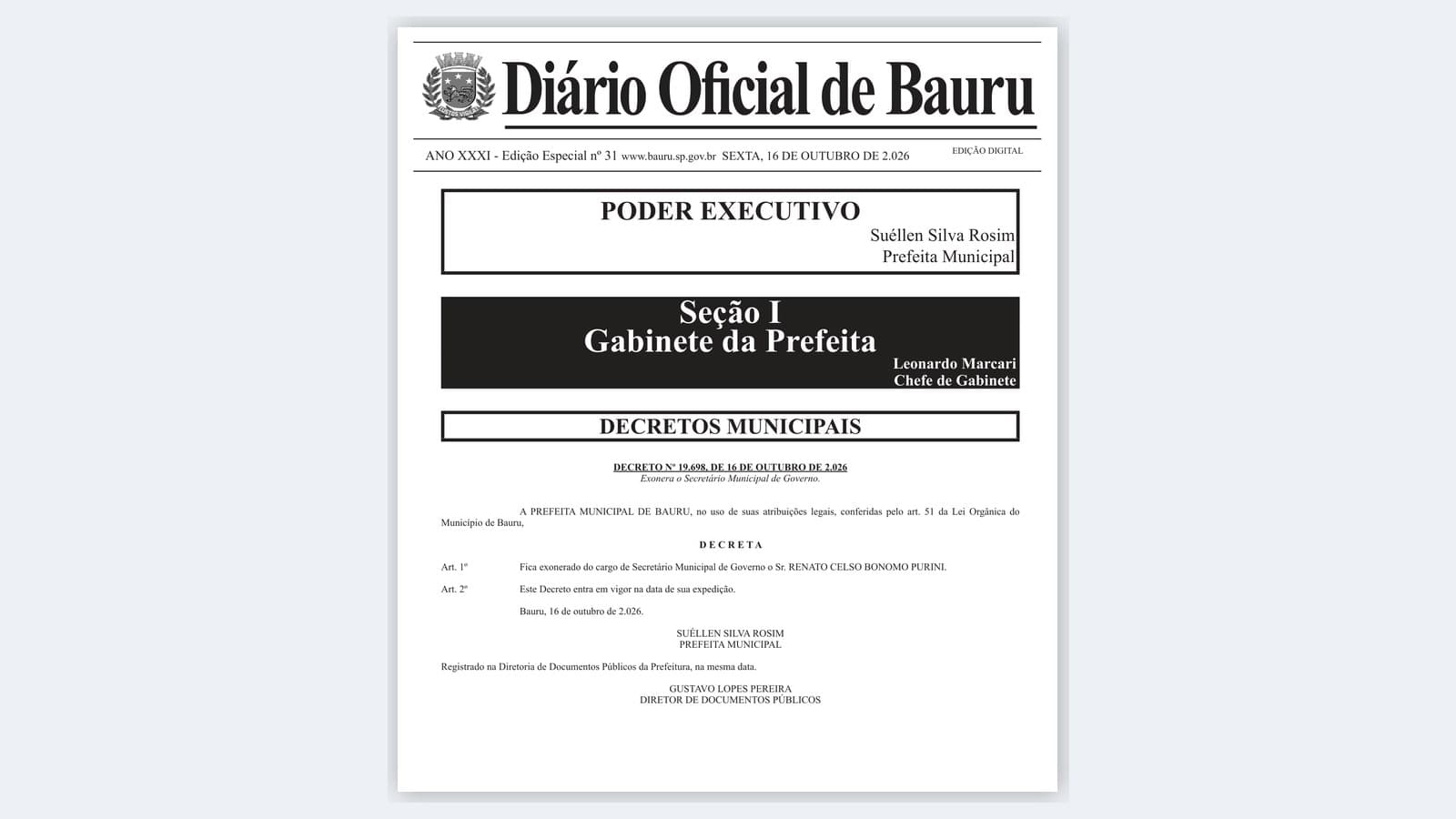Prefeita de Bauru exonera marido do cargo de secretário após prisão pelo Gaeco