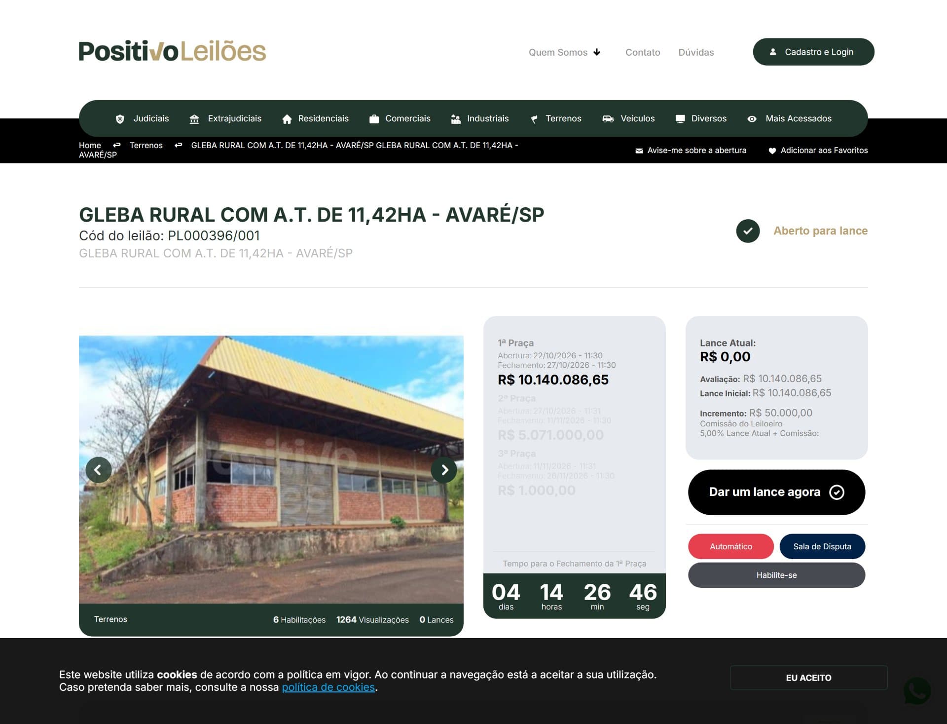 Antiga indústria de laticínios de Avaré vai a leilão por R$ 10,14 milhões após quase 28 anos de falência